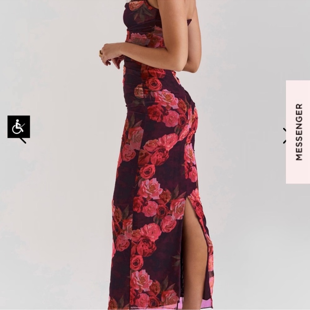 House of CB Black and Red Floral Maxi Dress